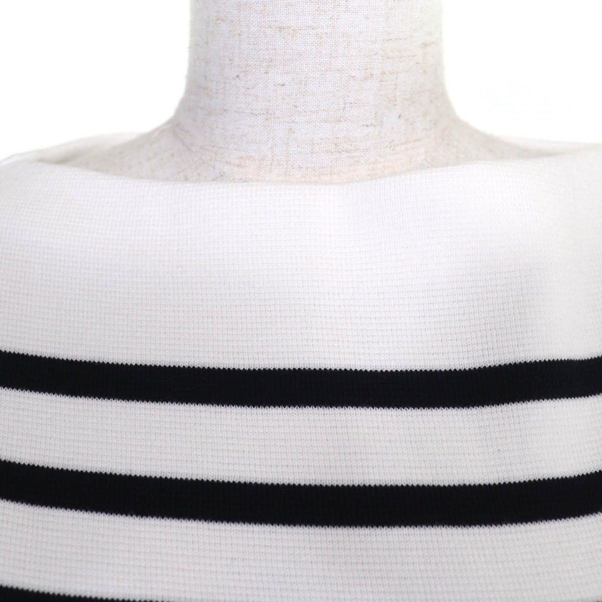 Dior Mariniere Cotton Border Pattern Side Logo Long Sleeve Knit White Black 38 — view 4