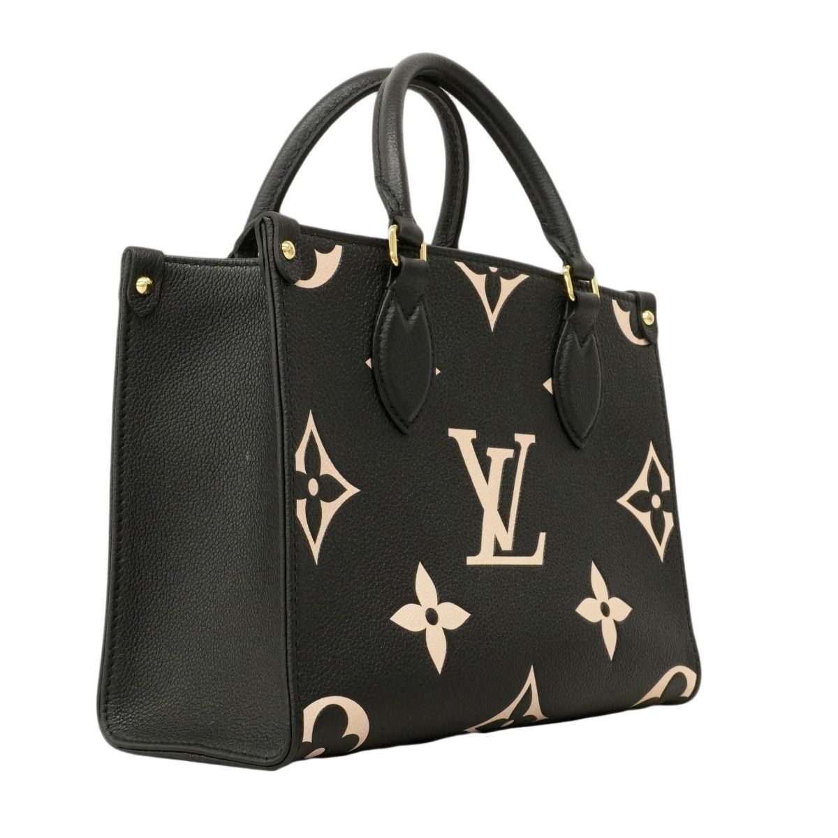 Louis Vuitton Handbag Monogram Empreinte Bicolor On The Go PM Black Beige — view 2