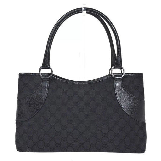 Gucci GG Pattern Tote Handbag GG Canvas Black 80bs141