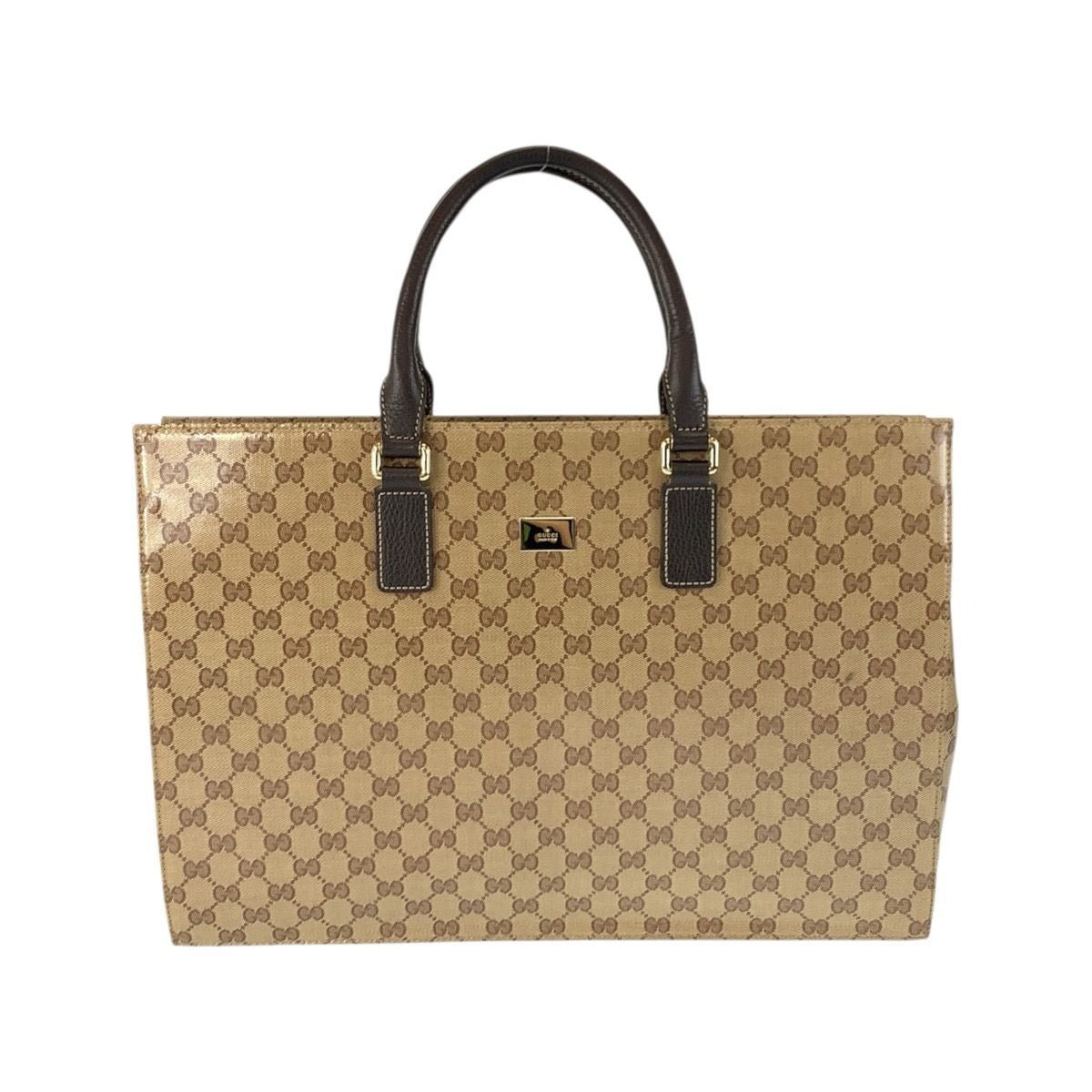 Gucci GG Crystal Beige Dark Brown Business Bag