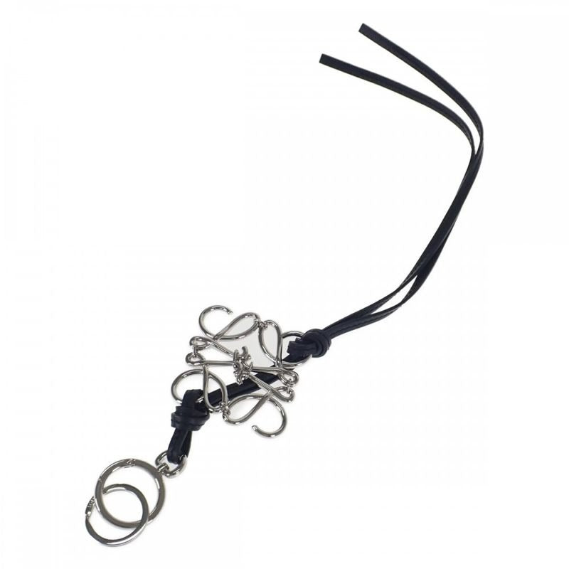Loewe Anagram Charm Key Holder Calf Palladium Black