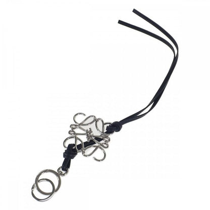 Loewe Anagram Charm Key Holder Calf Palladium Black