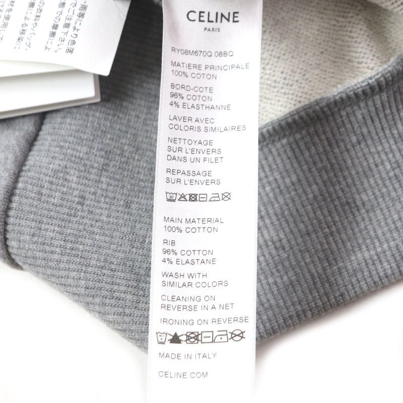 Celine Ry08m670q 100% Cotton Gothic Print Embroidery Loose Hoodie Pullover