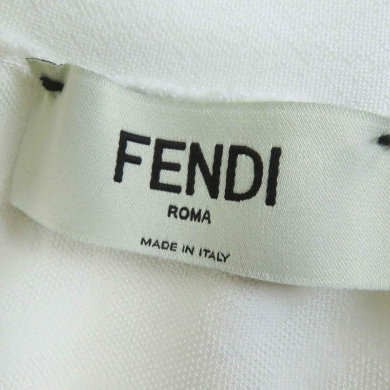 Fendi 2023 Fzq719 ANZE Logo Pattern Long Tight Skirt White Pink Gray 36 Made