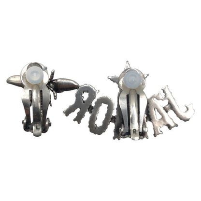 DIOR J'A DIOR Bee Rhinestone Silver Metal Earrings Earring Women 504735
