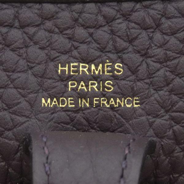 Hermes Shoulder Bag Evelyn TPM Taurillon Clemence Pull Noir Black Gold Hardware