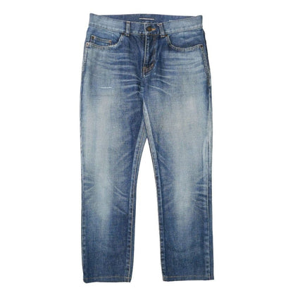 Saint Laurent Paris Denim Pants 29 Distressed Ankle Tapered Jeans