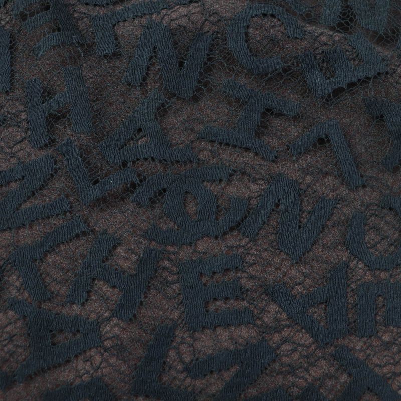 CHANEL Vintage 98A P11845 All Logo Lace Knee Length Tight Skirt Black 38 Made