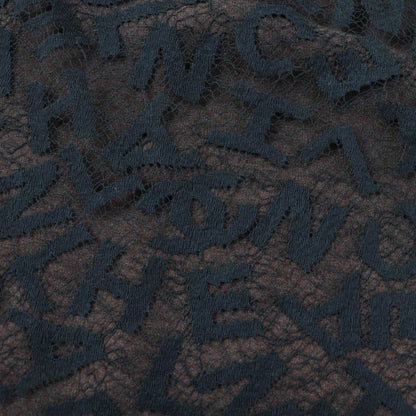 CHANEL Vintage 98A P11845 All Logo Lace Knee Length Tight Skirt Black 38 Made