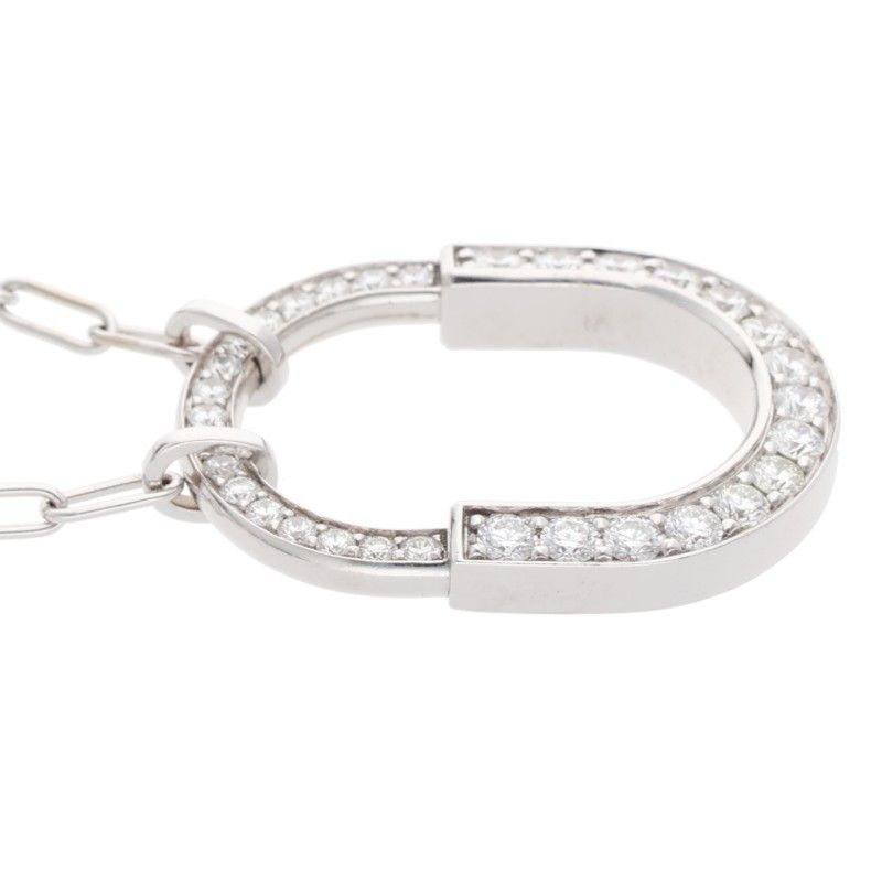 Tiffany & Co Lock 18K White Gold Diamond Necklace Men's