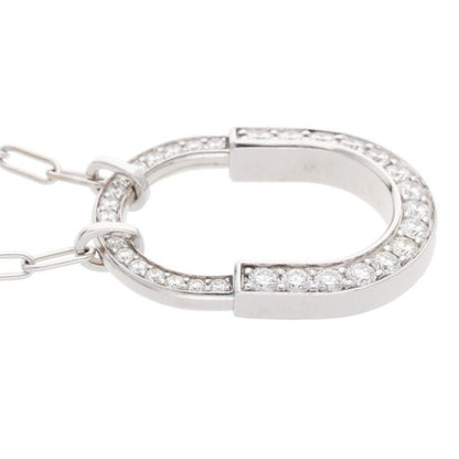 Tiffany & Co Lock 18K White Gold Diamond Necklace Men's