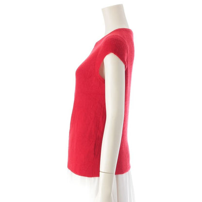 Chanel 06A Cashmere Double Zip Up Vest Sleeveless Top P29666 Red 38
