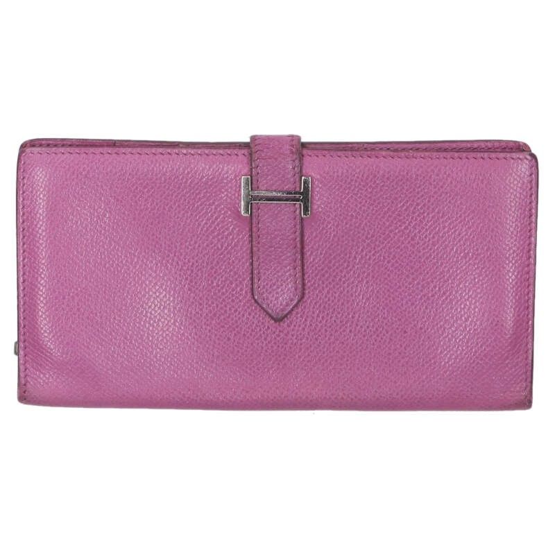 Hermes Bearn Classic □I Engraved Svhardware Wallet Men's