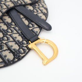 Christian DIOR Oblique Saddle Waist Pouch Jacquard Navy