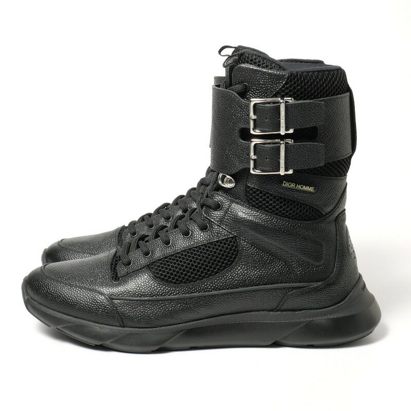 DIOR Sneakers Size 41 High Cut Sneakers Boots Shoes Black Made In Italy