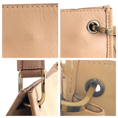 Gucci Beige Gold Hardware Leather 91762 Shoulder Bag Pochette Women 504893