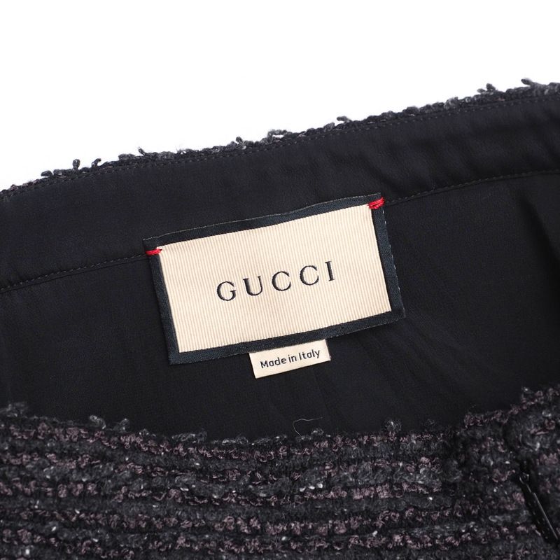 2022Gucci Skirt Size 44 Tweed Pleated Skirt Made In Italy 20240911 Ra1034-2