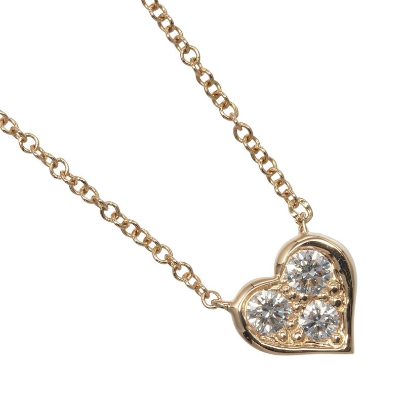 Tiffany & Co Sentimental Heart 18K Pink Gold And Diamonds Ladies 2.17g Necklace