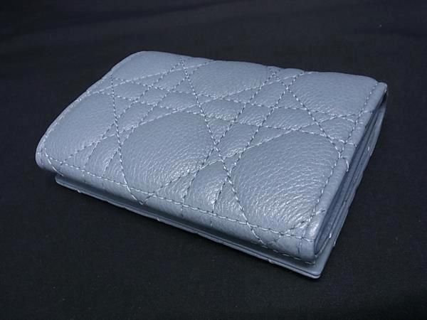 Pattern Christian Dior Caro Glycine Wallet Cannage Leather Card Case Coin