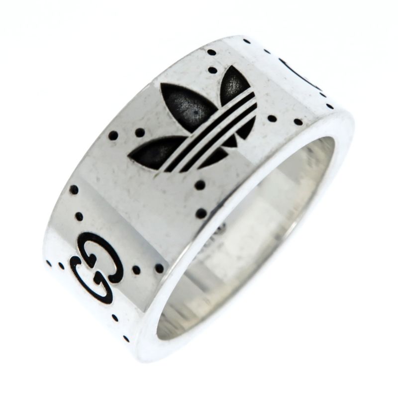 Gucci Adidas Collaboration Ring Engraving Wide Trefoil 17 Ag925 Jewelry