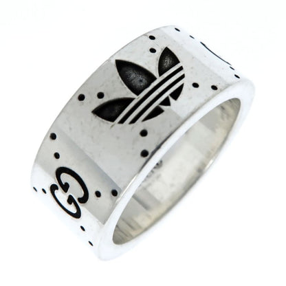 Gucci Adidas Collaboration Ring Engraving Wide Trefoil 17 Ag925 Jewelry