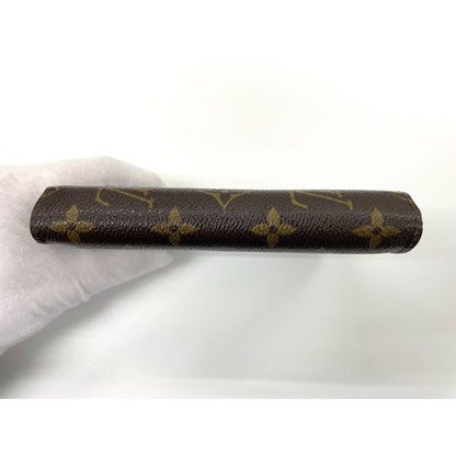 Louis Vuitton Monogram Porte Papier Zip Snap Closure Fold Wallet Brown — view 3