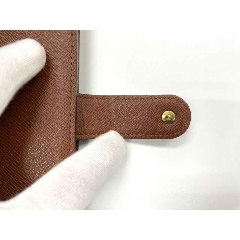 Louis Vuitton Monogram Porte Papier Zip Snap Closure Fold Wallet Brown — view 8