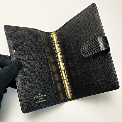 Louis Vuitton Epi Agenda PM R20052 Black Notebook Cover Unisex Gold Hardware