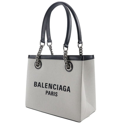 Balenciaga Small Tote Logo 7599412aaok9260 Nylon Canvas Light Gray Women Tote