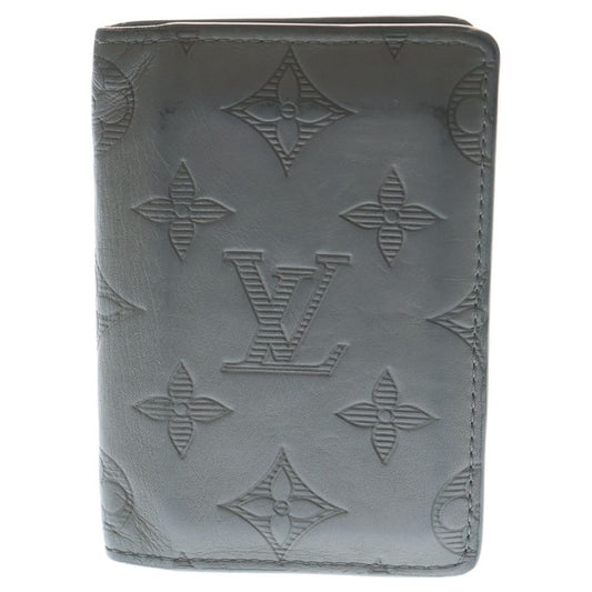 Louis Vuitton Monogram Shadow Leather Card Case Wallet Gray