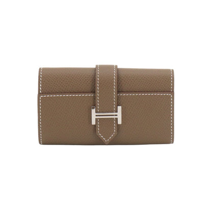 Hermes Bearn Key Case Quadruple Strand Epsom Etoupe Silver Key Holder