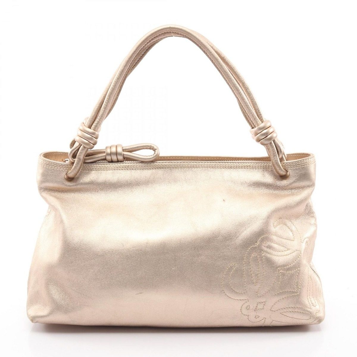 Loewe Handbag Anagram Gold Leather Hand