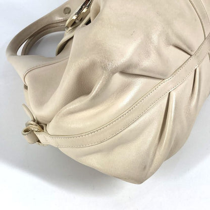 Bvlgari Bulgari Handbag Chandra Logo Leather Beige