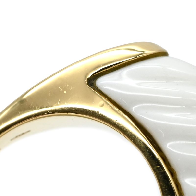 Bvlgari Bvlgari Ring Tronchet Ring 18k Yellow Gold White Ceramic Yellow-Gold