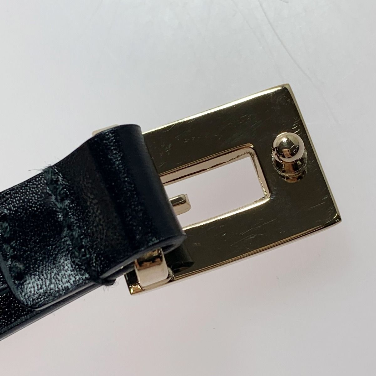 Gucci None Cowhide G Buckle Black Belt