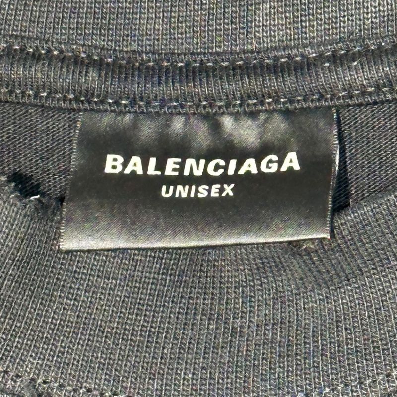 Balenciaga 23ss Paris Moon Upside Down Destroyed Print Oversize D T-Shirt 698811