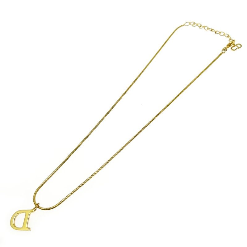 Christian Dior GP D Logo Necklace Women's Gold 408102 Necklace