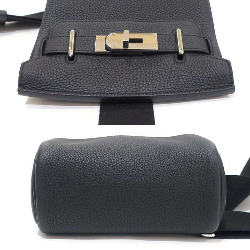 Hermes Akkado PM W Engraved Around 2024 Shoulder-body Bag Togo Black