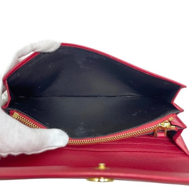 Loewe Foldable Long Wallet Continental Red Anagram — view 5