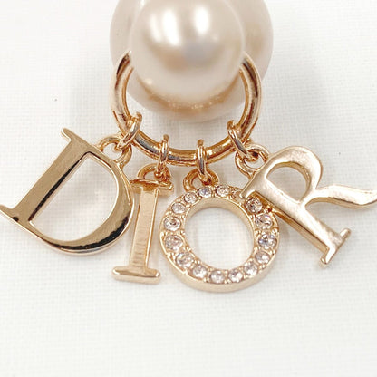 Christian Dior Tribal Rhinestone Logo Earrings Pink