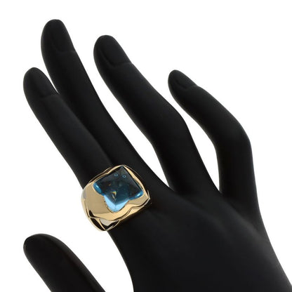 Bvlgari Bulgari Piramide Blue Topaz Ring - 18K Yellow Gold Ladies