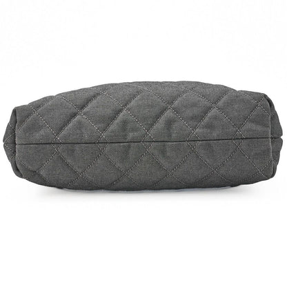 Chanel Shoulder Bag Denim Coco Mark Gray With Silver Hardware Ladies [no