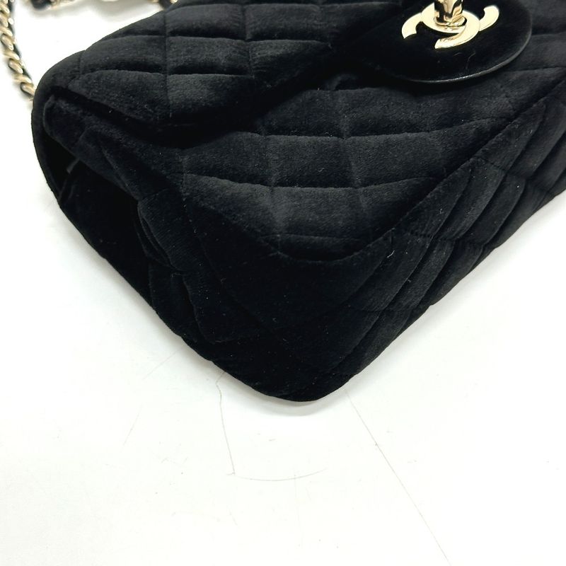 Chanel Shoulder Bag Mini Matelasse 20 As1787 Velour Black