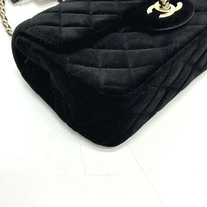 Chanel Shoulder Bag Mini Matelasse 20 As1787 Velour Black