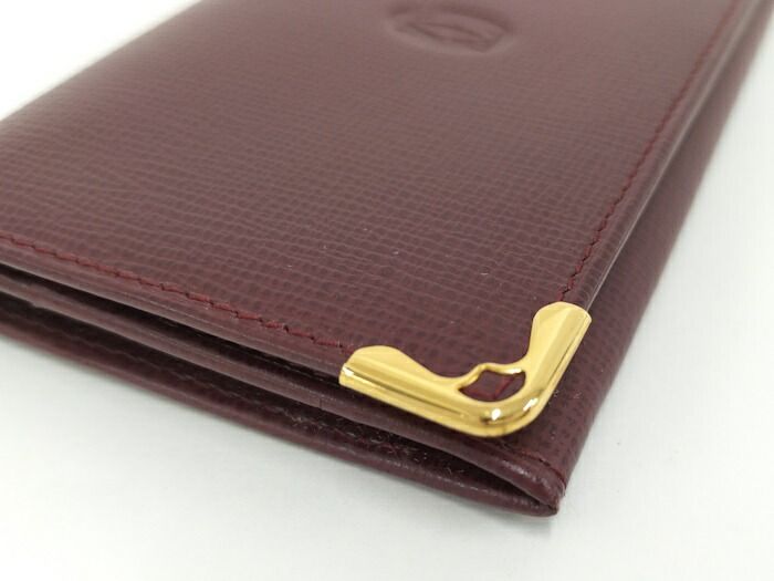 Cartier Card Case Pass Case Must Line Leather Bordeaux