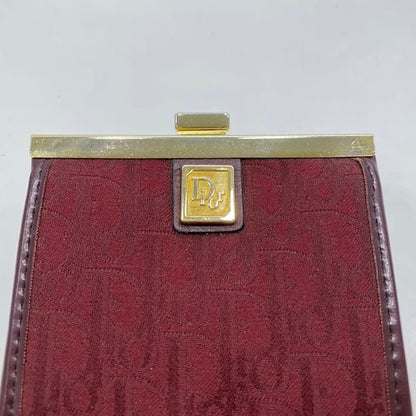 Christian Dior Wallet With Clasp Bordeaux Trotter Excellent Condition Jacquard