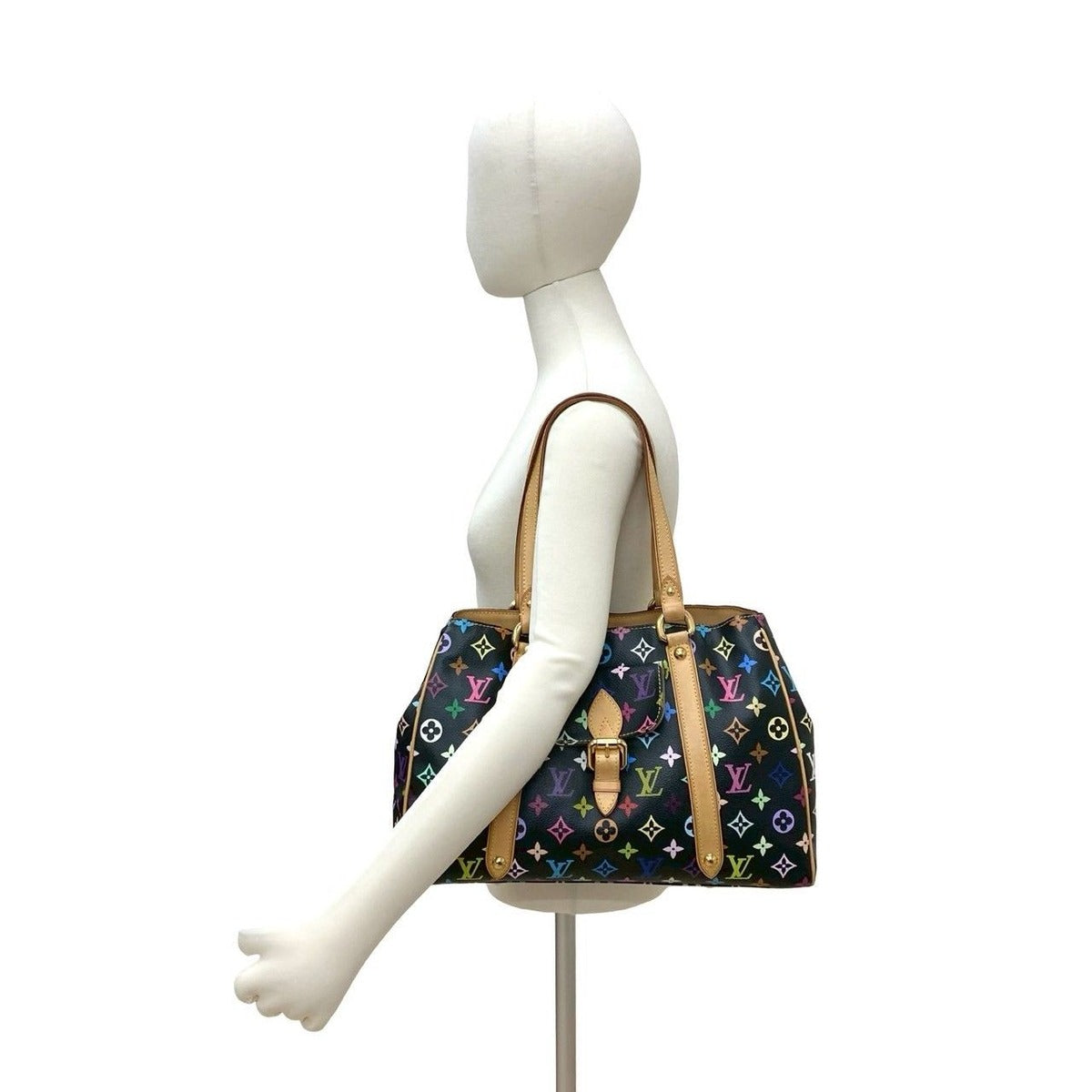 Louis Vuitton Aurelia MM Monogram Multicolor Leather Tote Shoulder Bag — view 2