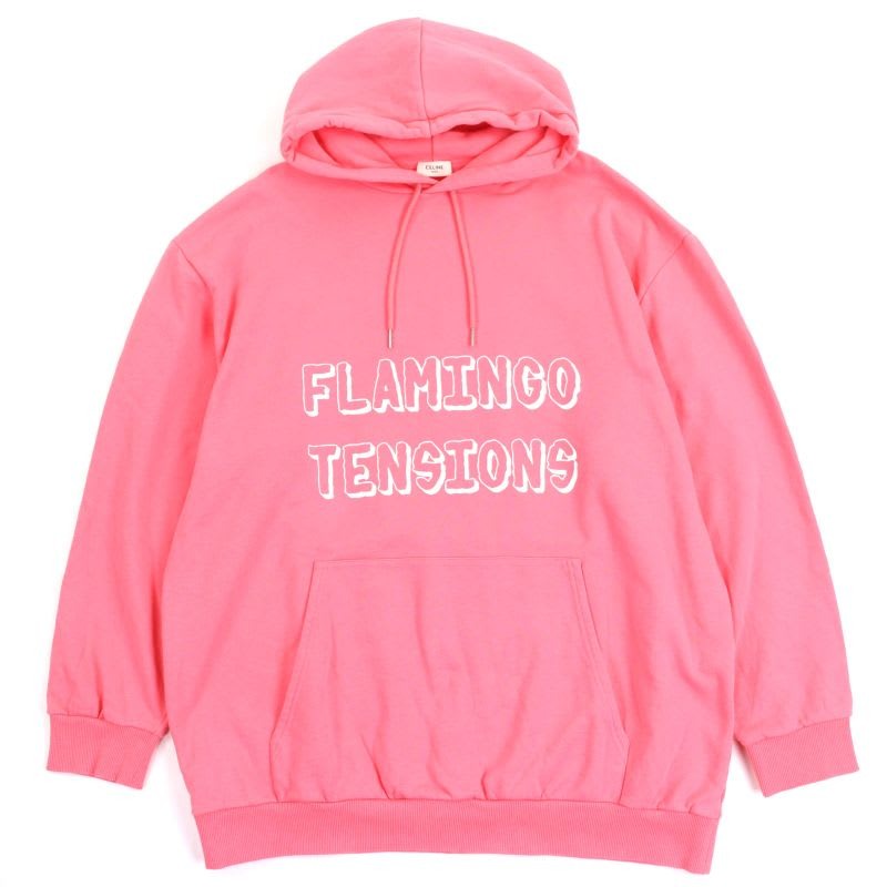 Celine 22 SS 2 Q Flamingo Tensions Tension Pullover Hoodie Pink