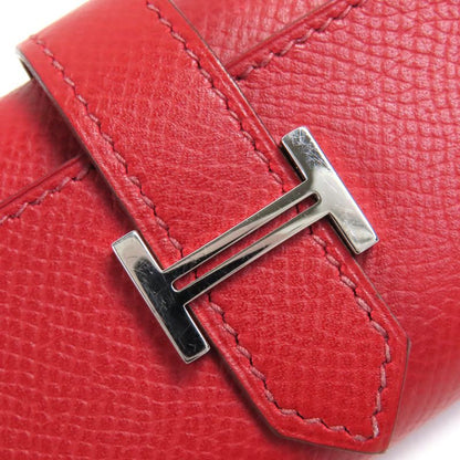 Hermes Bearn H Logo Silver Hardware Vaux Epson 4-ribbon Key Case Red L
