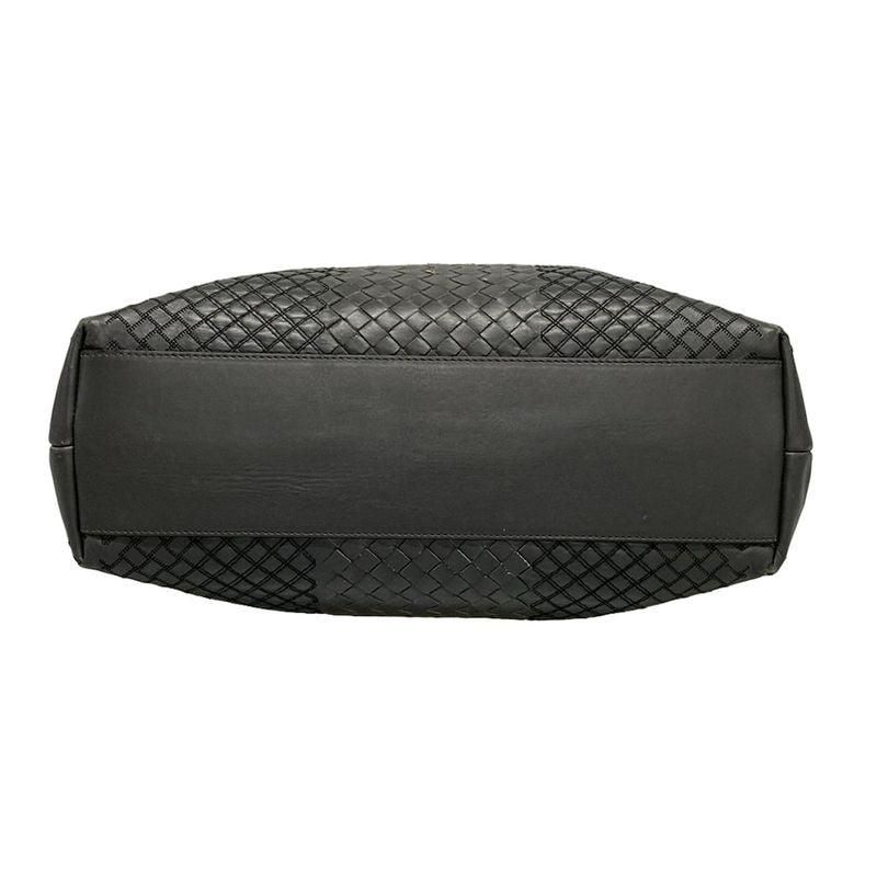 Bottega Veneta Intrecciato Dark Gray Leather Handbag